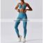 Newest Fashion Thin Straps Twist Sexy Sports Yoga Bra And High Waist Leggings 2 Pcs Gym Suit Set Women Workout Active Wear