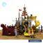 Residential new children plastic pirate ship style outdoor playground equipment for kindergarten kids