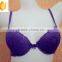 Purple sexy lace push up bra with lace wing