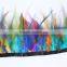 10 Yards Mixed Color Rooster Tail Feather Trim Ribbon For Night Dress Decoration