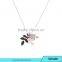  Wholesale Silver Gunblack Leaf Alloy Fashion Necklace