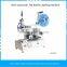 Touch screen operated Stepping motor drived photoeye detected Temp blow labeler for electric cosmetic products labeling