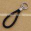 Custom easy design black leather keychain/silver keychain leather promotion