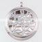 Simple Style Round Silver Bubble Aromatherapy Essential Oils Diffuser Locket Necklace Pendant