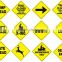 dingfei Signs Yellow Plastic Reflective Sign 12" Arrow