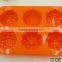 6 Caviity Orange Mixed Flower Shape Silicone Cake Mould Muffin Cup Soap Mould Chocolate Mould Baking Tray