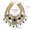 Wholesale Fashion Jewelry exaggerated nation wind restoring ancient ways geometric rivet Rhinestones tassel short necklace