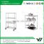 2015 hot sell NSF 100KGS 36x24 inch 4 layer chrome hospital wire tire light shelf rack with wheels (YB-WS055)