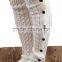 Hot sales Autumn & Winter Button Lace Knitting Warm Socks Leg Warmers Girls Knee High Acrylic Leg Warmer