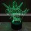3D Optical Night Light Deadpool 7 RGB Light Colors 10 LEDs AA Battery or DC 5V Mixed Lot