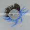 Blue peacock feather hair button party headwear