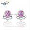 High-end micro paving Angel shaped Korean style wholesale sterling silver earring