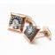 Hottest sale titanium Cufflink lasor logo costum made golden black red blue
