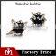 Pointy earrings mens fashion stainless steel black restone earrings jewelry