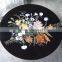 Black Round Marble Pietre Dure Coffee Table Top