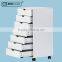 Wood Mobile 7 Drawer Filing Cabinet For Office/White