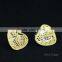 21434 Free shipping Gold plated Earrings Heart Design Crystal Earrings