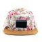 hot sale custom 5 panel hat, Floral fashion 5 panel hat new style