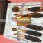 Newest Wholesale 6Pcs High Quality Rose Black Handle Foundation Toothbrush Oval Makeup Brush Set
