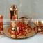 Copper Set for Yoga and Health Bottle Jug Tray Neti Pot