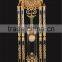 Luxury Italy Style Antique 24K Gold Plated Bronze Mounted Floor Clock, Decorated Pendulum Clock, Crystal & Marble Clock