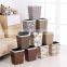 Plastic Medium Rectangle Leather Wraped Cheap Trash Can for Hld With Open Top Button 11L