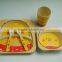 Green best selling baby bowl, spoon bowl cup bamboo fiber eco-friendly baby dinner set