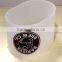Hot and cold Plastic travel coffee cup with lid and silicone band