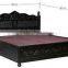 Espresso Walnut Finish Wooden Queen Size Bed With Storage