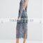 good quality fashion Petrol blue Bandeau underlay Kick split Lace Open Back Dress