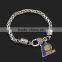 Hollow Philadelphia Eagles logo charm bracelet sports fans custom charm bracelet big chain clasp bracelet for souvenir gifts