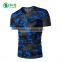 High Quality Summer Casual Clothes V-Neck Short Sleeve Camo Print T-Shirt for Men