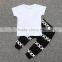 S17487A 2017 new arrival summer baby boy's clothes letter printed shirt + pants 2 pcs set