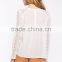 Contrast Solid Body Sweetheat Hem White Lace Blouse,women Crocheted Blouses
