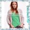 Hot Style Green Colorfast Simple Design Tight Wear Ladies Heart Neck T-Shirts for Summer Clothes
