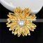 Jewelry Christmas Sunflower Brooch Alloy Pearl Brooch Gold Brooches