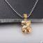 Stainless Steel Pendant Necklace Golden Bear Girl Stainless Steel Jewelry Titanium Steel Bear Chain
