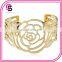 European fashion metal texture rose hollow opeaning bracelet