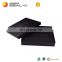 Customized for USA black foam insert lid and base style silver foil logo black paper box for VIP card