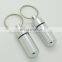 Mini Waterproof Aluminum Medicine Pill Box Case Bottle Holder Container with Keychain