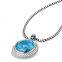 925 Silver Designs Inspired DY Cerise Pendant with Blue Topaz and Diamonds