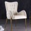 modern golden chrome legs fabric cushion dining chair for hotel