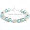 latest pearl slave bracelet design with diamond crystal ring bracelet