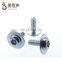 white nickle plated head machine M3 screws with big wafer