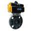 DKV best price double acting actuator 2 inch abs upvc pneumatic plastic wafer type butterfly valve for water