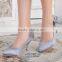 hot sale elegant designer lady silver gray bridal wedding office party dress shoes