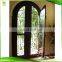 Low E wrought iron entry door double door with frame