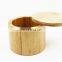 Natural Small Round Bamboo Salt Cellar Herb & Spice Pepper Storage Box with Magnetic Swivel Lid pantry organizer