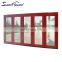 Superhouse Wood Grain Color Exterior Bi Folding Door Aluminium Glass Folding Door