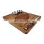 Wholesale anti-bacterial engraved thick acacia wood steak cutting board with knife